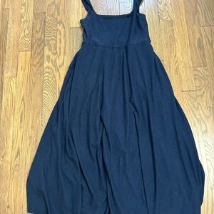 Beyond Yoga Blue Pleated Maxi Dress Sleeveless Casual